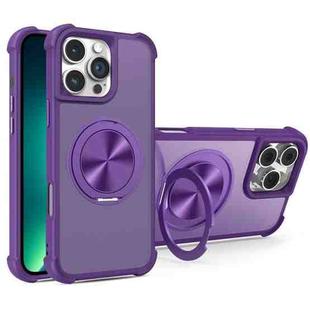 For iPhone 13 Pro Max CD Texture 360 Degree Rotating Holder MagSafe Phone Case(Purple)