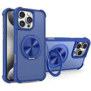 For iPhone 15 Pro Max CD Texture 360 Degree Rotating Holder MagSafe Phone Case(Blue)
