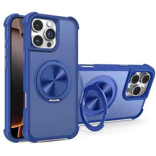 For iPhone 16 Pro CD Texture 360 Degree Rotating Holder MagSafe Phone Case(Blue)