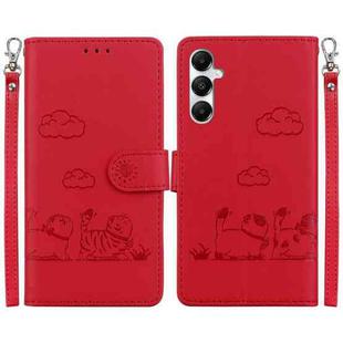 For Samsung Galaxy A05s Cute Cats RFID Leather Phone Case(Red)