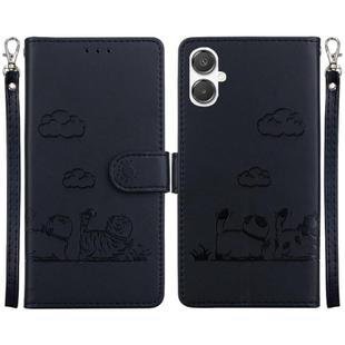 For Samsung Galaxy A25 5G / A25e JP Edition Cute Cats RFID Leather Phone Case(Black)