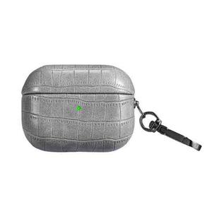 For AirPods Pro 2 Crocodile Texture Earphone Protective Case(Grey)