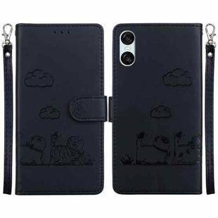 For Sony Xperia 10 VI Cute Cats RFID Leather Phone Case(Black)