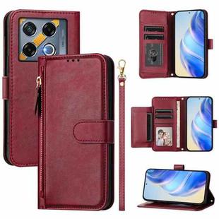 For Infinix GT 20 Pro 5G Multi-Card Slots Zipper Wallet Leather Phone Case(Dark Red)