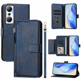 For Infinix Hot 20 4G Multi-Card Slots Zipper Wallet Leather Phone Case(Blue)