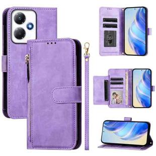 For Infinix Hot 30 Play / Hot 30 Play NFC Multi-Card Slots Zipper Wallet Leather Phone Case(Purple)