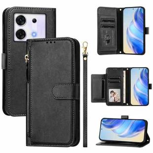 For Infinix Zero 30 5G Multi-Card Slots Zipper Wallet Leather Phone Case(Black)