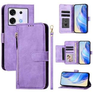 For Infinix Zero 30 5G Multi-Card Slots Zipper Wallet Leather Phone Case(Purple)