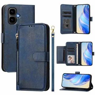For Infinix Smart 10 4G Multi-Card Slots Zipper Wallet Leather Phone Case(Blue)