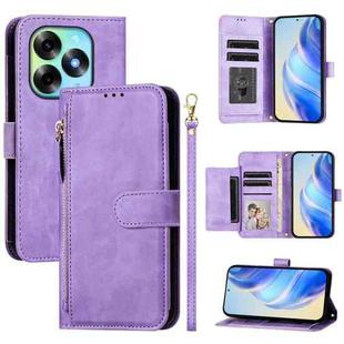 For Itel S23+ Multi-Card Slots Zipper Wallet Leather Phone Case(Purple)