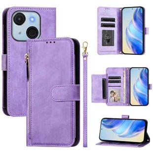 For Itel A50C Multi-Card Slots Zipper Wallet Leather Phone Case(Purple)