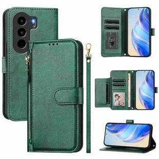 For Itel Power 70 Multi-Card Slots Zipper Wallet Leather Phone Case(Green)