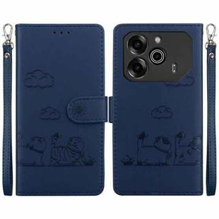 For Tecno Pova 6 5G / Pova 6 Pro 5G Cute Cats RFID Leather Phone Case(Blue)