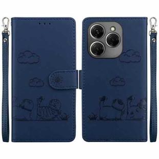 For Tecno Spark 20 Pro Cute Cats RFID Leather Phone Case(Blue)