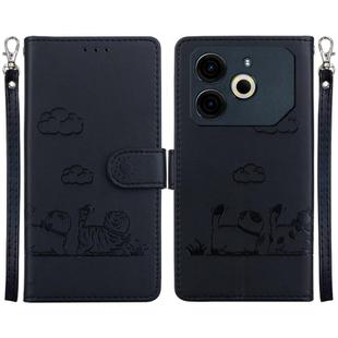 For Tecno Pova 6 Neo Cute Cats RFID Leather Phone Case(Black)