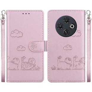 For Tecno Spark 30C Cute Cats RFID Leather Phone Case(Rose Gold)