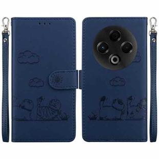For Tecno Spark 30 4G Cute Cats RFID Leather Phone Case(Blue)