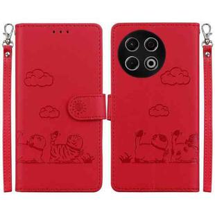 For Tecno Spark 30 Pro Cute Cats RFID Leather Phone Case(Red)
