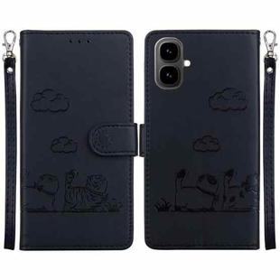 For Tecno Pop 10 / Spark Go 2 4G Cute Cats RFID Leather Phone Case(Black)