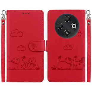 For Tecno Pop 9 5G / Spark 30C 5G Cute Cats RFID Leather Phone Case(Red)