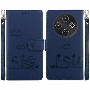 For Tecno Pop 9 5G / Spark 30C 5G Cute Cats RFID Leather Phone Case(Blue)