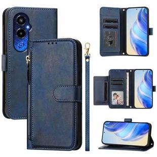 For Tecno Pova 4 Pro Multi-Card Slots Zipper Wallet Leather Phone Case(Blue)