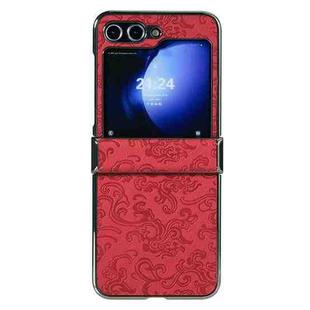 For Samsung Galaxy Z Flip6 Three Parts Cloud Dragon Pattern Fold Phone Case(Red)