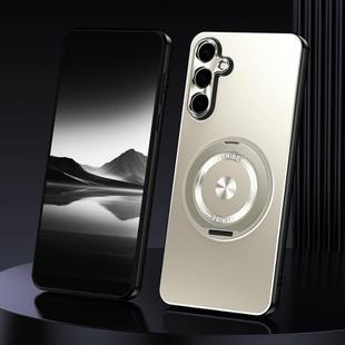 For Samsung Galaxy S24+ 5G Rotating Holder Frosted Metal Phone Case(Titanium)