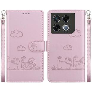 For Infinix GT 20 Pro 5G Cute Cats RFID Leather Phone Case(Rose Gold)