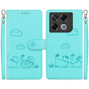 For Infinix GT 20 Pro 5G Cute Cats RFID Leather Phone Case(Green)