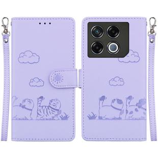 For Infinix GT 20 Pro 5G Cute Cats RFID Leather Phone Case(Purple)