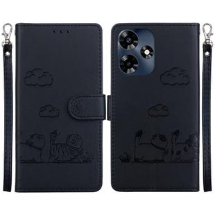 For Infinix Hot 30 4G Cute Cats RFID Leather Phone Case(Black)