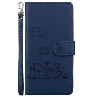 For Infinix Hot 30i Cute Cats RFID Leather Phone Case(Blue)
