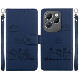 For Infinix Hot 40 / 40 Pro Cute Cats RFID Leather Phone Case(Blue)