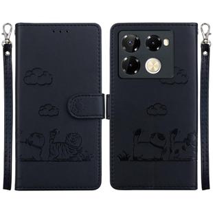 For Infinix Note 40 Pro 5G / 4G Cute Cats RFID Leather Phone Case(Black)