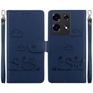 For Infinix Note 30 5G / 4G Cute Cats RFID Leather Phone Case(Blue)