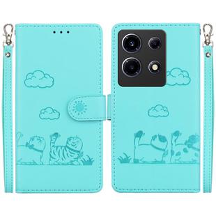 For Infinix Note 30 VIP Cute Cats RFID Leather Phone Case(Green)