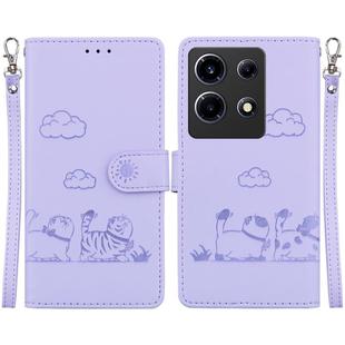 For Infinix Note 30 VIP Cute Cats RFID Leather Phone Case(Purple)