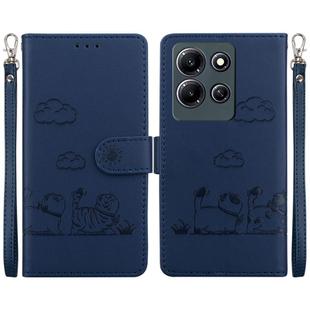 For Infinix Note 30i Cute Cats RFID Leather Phone Case(Blue)