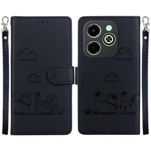 For Infinix Smart 8 / 8 HD / Hot 40i Cute Cats RFID Leather Phone Case(Black)