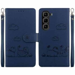 For Infinix Hot 50 Pro 4G Cute Cats RFID Leather Phone Case(Blue)