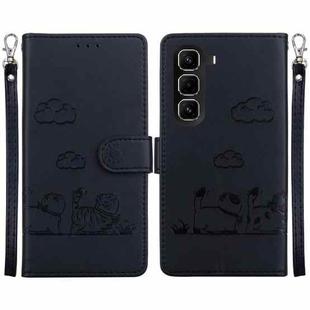 For Infinix Hot 50 Pro+ 4G Cute Cats RFID Leather Phone Case(Black)