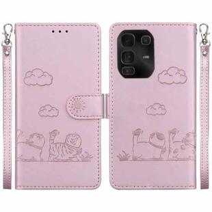 For Infinix Note 50 Pro+ Cute Cats RFID Leather Phone Case(Rose Gold)