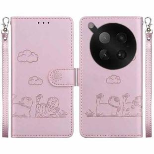 For Infinix Zero 40 4G / 5G Cute Cats RFID Leather Phone Case(Rose Gold)