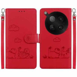 For Infinix Zero 40 4G / 5G Cute Cats RFID Leather Phone Case(Red)