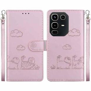For Infinix Note 50 4G / Note 50 Pro 4G Cute Cats RFID Leather Phone Case(Rose Gold)