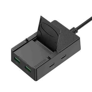 CY-PC03 50W 2 Type-C 2 USB Multi Ports Sharing Travel Charger, Plug:US Plug(Black)