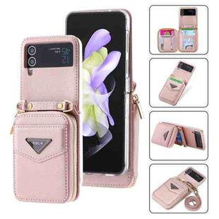 For Samsung Galaxy Z Flip3 5G POLA Multi-Card Slots Zipper Wallet Phone Case(Pink)