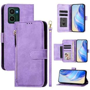 For HMD Pulse / Pulse+ / Pulse Pro Multi-Card Slots Zipper Wallet Leather Phone Case(Purple)