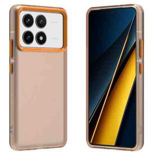 For Xiaomi Poco F6 Pro Candy PC Hybrid TPU Shockproof Phone Case(Orange)